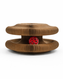 Foldable Cat Scratcher with Play Ball Made of Corrugated Cardboard