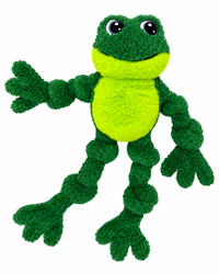 KONG Knots Frosch L/XL grünes Plüsch-Hundespielzeug mit langen Armen und Beinen