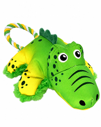 KONG Cozie Tuggz Alligator – Plüschspielzeug mit Knotenseil