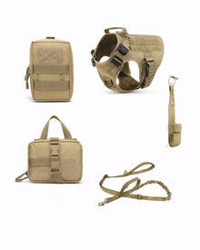 Tactical Dog Harness & Leash Set (5-piece)