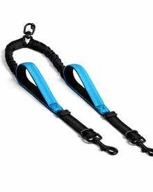 2-in-1 Doppel-Hundeleine mit Stoßdämpfer, Softgriffen & Reflexdetails