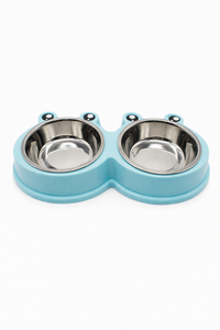 Double Bowl for Dogs & Cats – Stainless Steel & ABS
