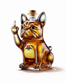 Funny Glass Frenchie Whiskey Bottle