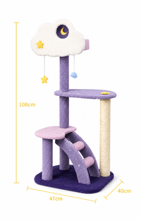Large Cat Scratching Post with Jumping Platforms & Play Fun