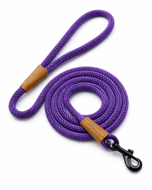 Nylon dog leash for medium and large dogs – robust, soft & easy to grip in purple
