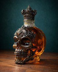 Skull Glass Whiskey Bottle