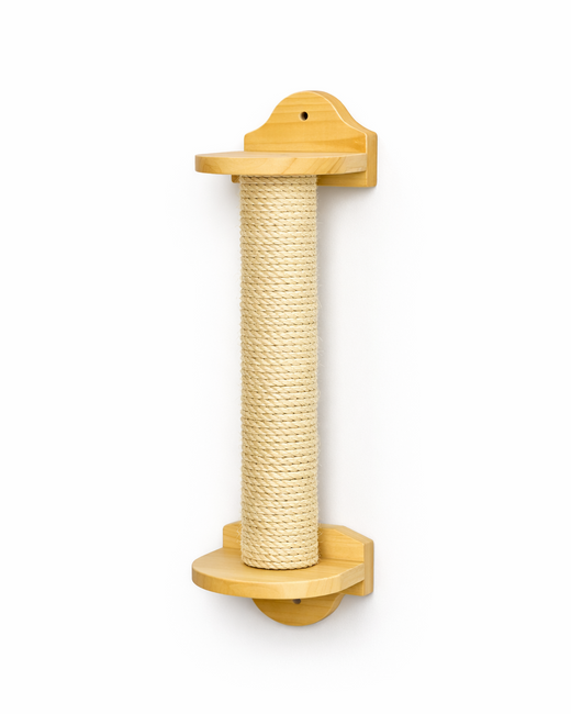 Wall-Mounted Scratching Post 53 cm, Wood & Sisal – Space-Saving Scratcher for Cats 🐾