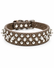 Stylish PU dog collar with studs