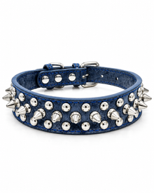 Stylish PU dog collar with studs