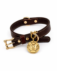 Leder-Hundehalsband aus zweilagigem Mikrofaserleder