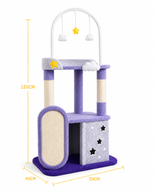 Large Cat Scratching Post with Jumping Platforms & Play Fun