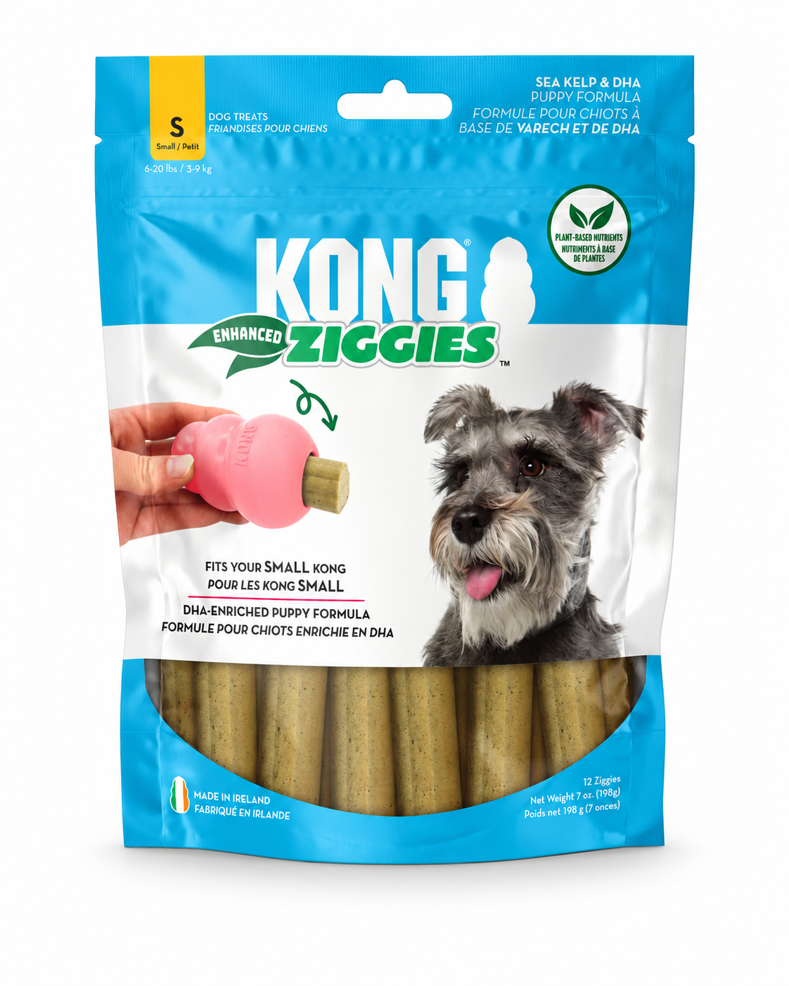 KONG Ziggies Enhanced Puppy Kausnacks für Welpen Größe Small im 198-g-Beutel