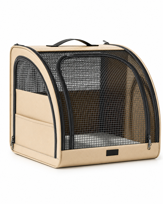 Foldable Car Pet Carrier for Dogs & Cats – Removable, Washable Travel Crate