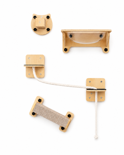 Space Capsule Cat Climbing Wall with Scratching Elements