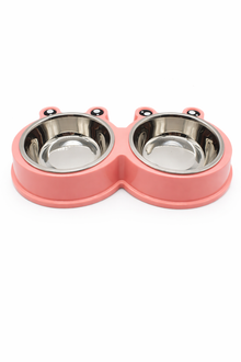 Double Bowl for Dogs & Cats – Stainless Steel & ABS