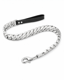 Premium Edelstahl-Hundeleine im Kettenlook 32 mm – Massive Führleine für große Hunde