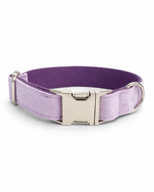 Hundehalsband-Set in Flieder mit Leine & Fliege – stilvolles Halsband für elegante Spaziergänge