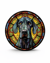 Regenbogenpfote Fensteranhänger – Hunde-Motiv im „Stained-Glass“-Look