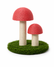 Pilz-Kratzbaum für Katzen – Sisal Kratzspielzeug mit Rasenbasis