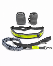 Hands-Free Jogging Dog Leash with Waist Belt & Pockets – Adjustable Running Leash for Active Walks