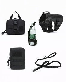 Tactical Dog Harness & Leash Set (5-piece)