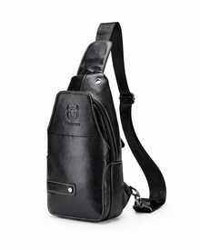 Men's Full-Grain Leather Crossbody Shoulder Bag