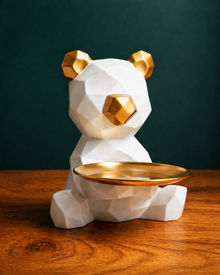 Geometrisches Bären-Tablett – stilvolle Deko-Ablage mit Maßen für Schlüssel, Schmuck & Snacks