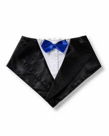 Dog Wedding Tuxedo Bandana with Bow Tie – Festive Triangle Scarf for Large Dogs