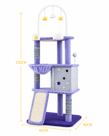 Large Cat Scratching Post with Jumping Platforms & Play Fun