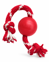 KONG Ball mit Seil S – Apportier- & Zerrspielzeug für Hunde