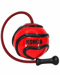 KONG Wavz Bunjiball – schwimmfähiger Hundeball mit Bungeeseil