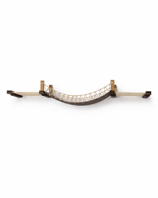 Solid Wood & Hemp Rope Cat Suspension Bridge